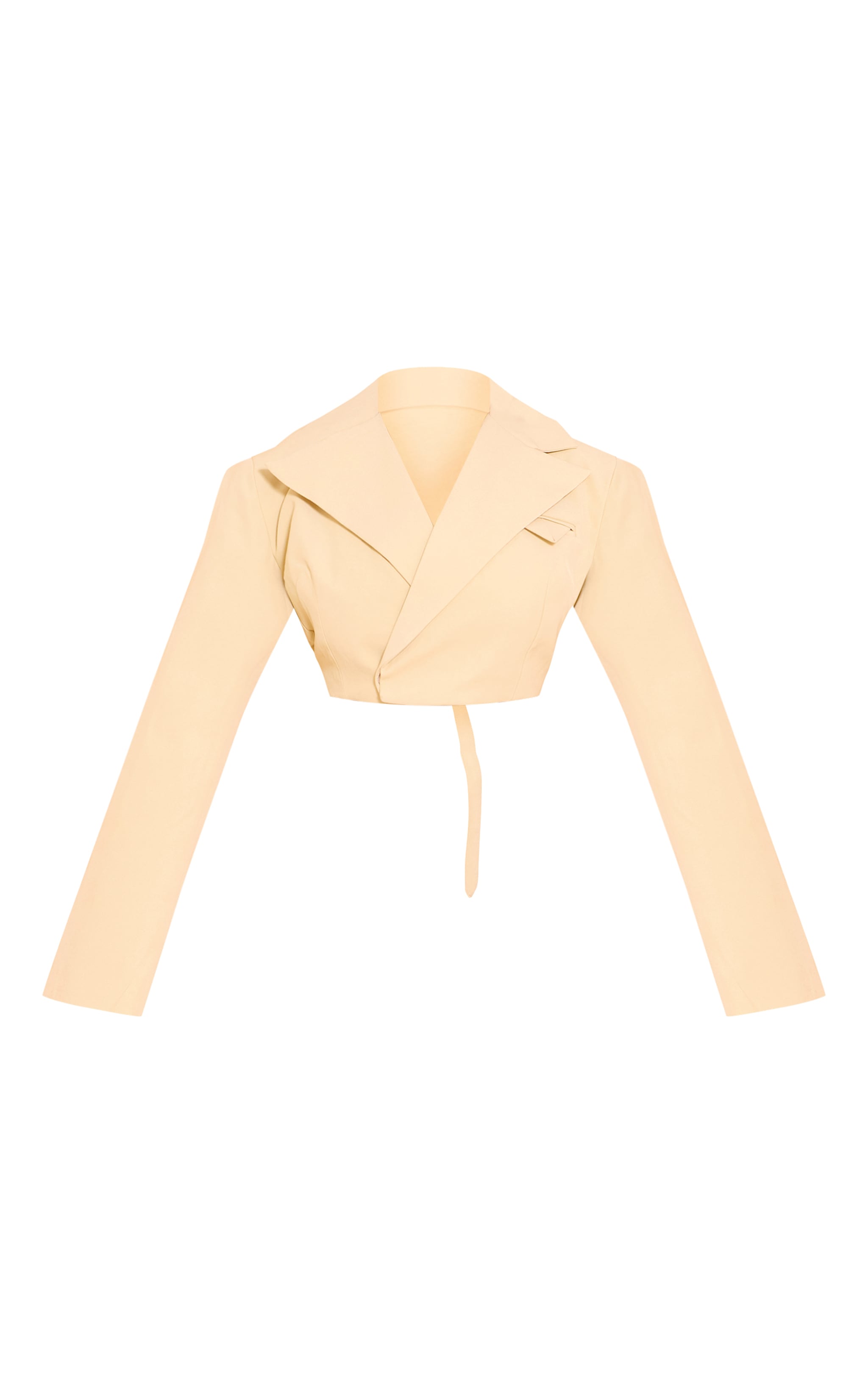 Shape Butter Yellow Tailored Asymetrical Cropped Adjustable Waist Blazer image 5