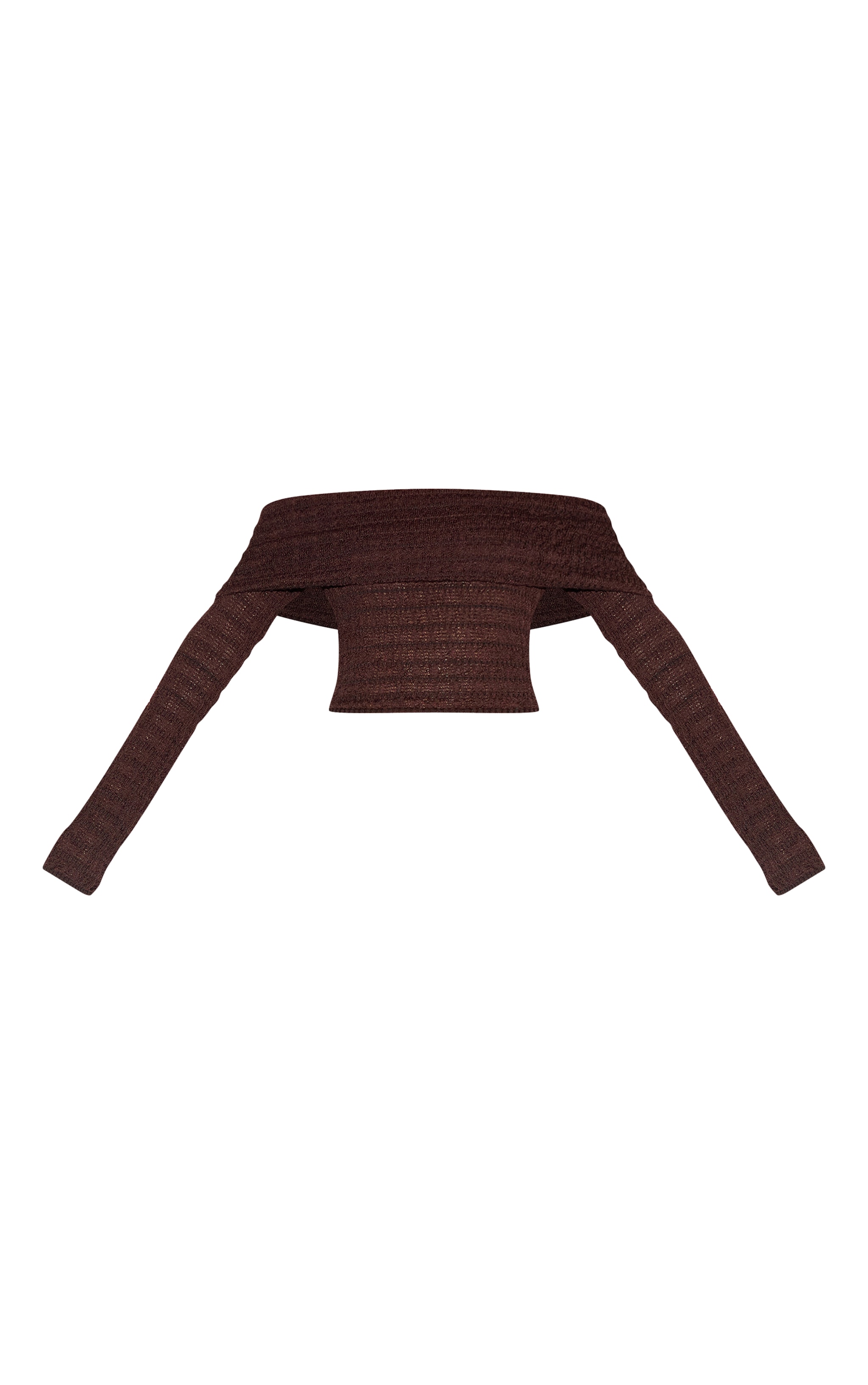Chocolate Bardot Textured Knit Top image 5
