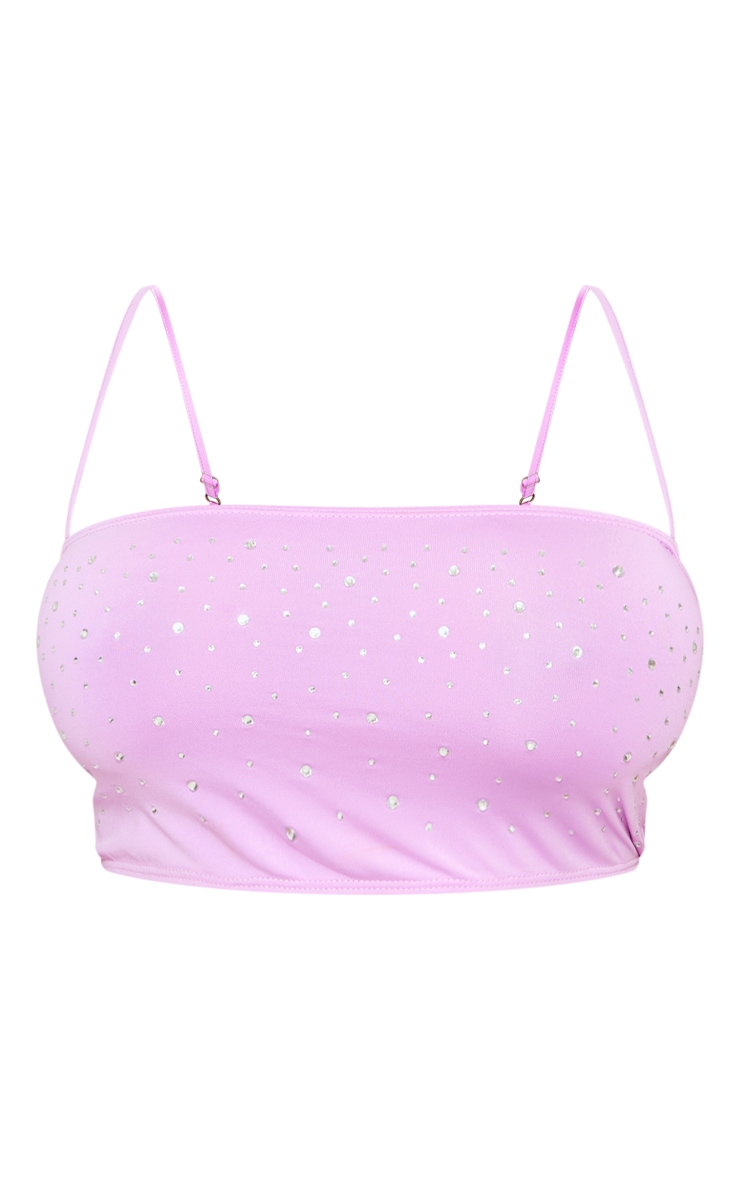 Shape Lilac Sequin Strappy Crop Top image 5