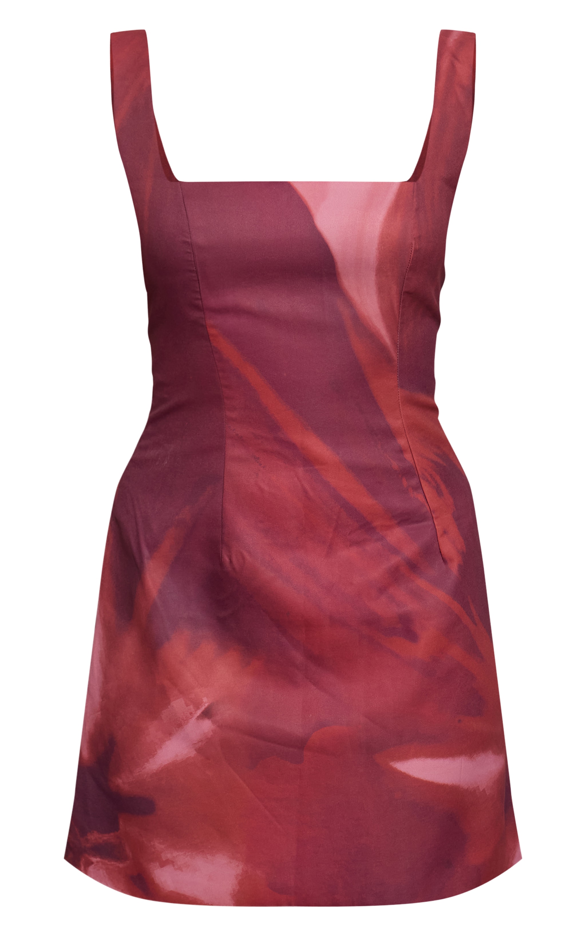 Red Floral Print Woven A Line Shift Dress image 5