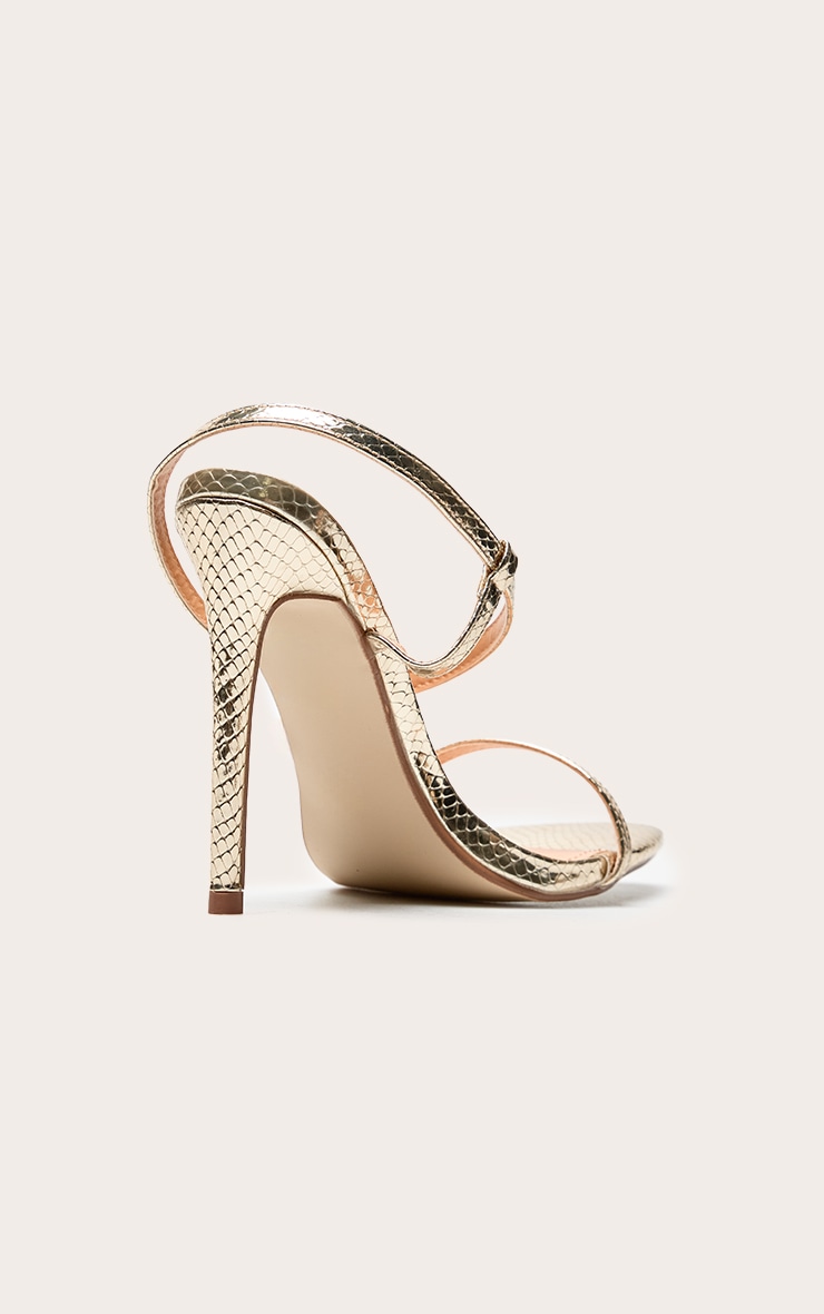Gold Python Buckle Detail Heeled Sandal image 4
