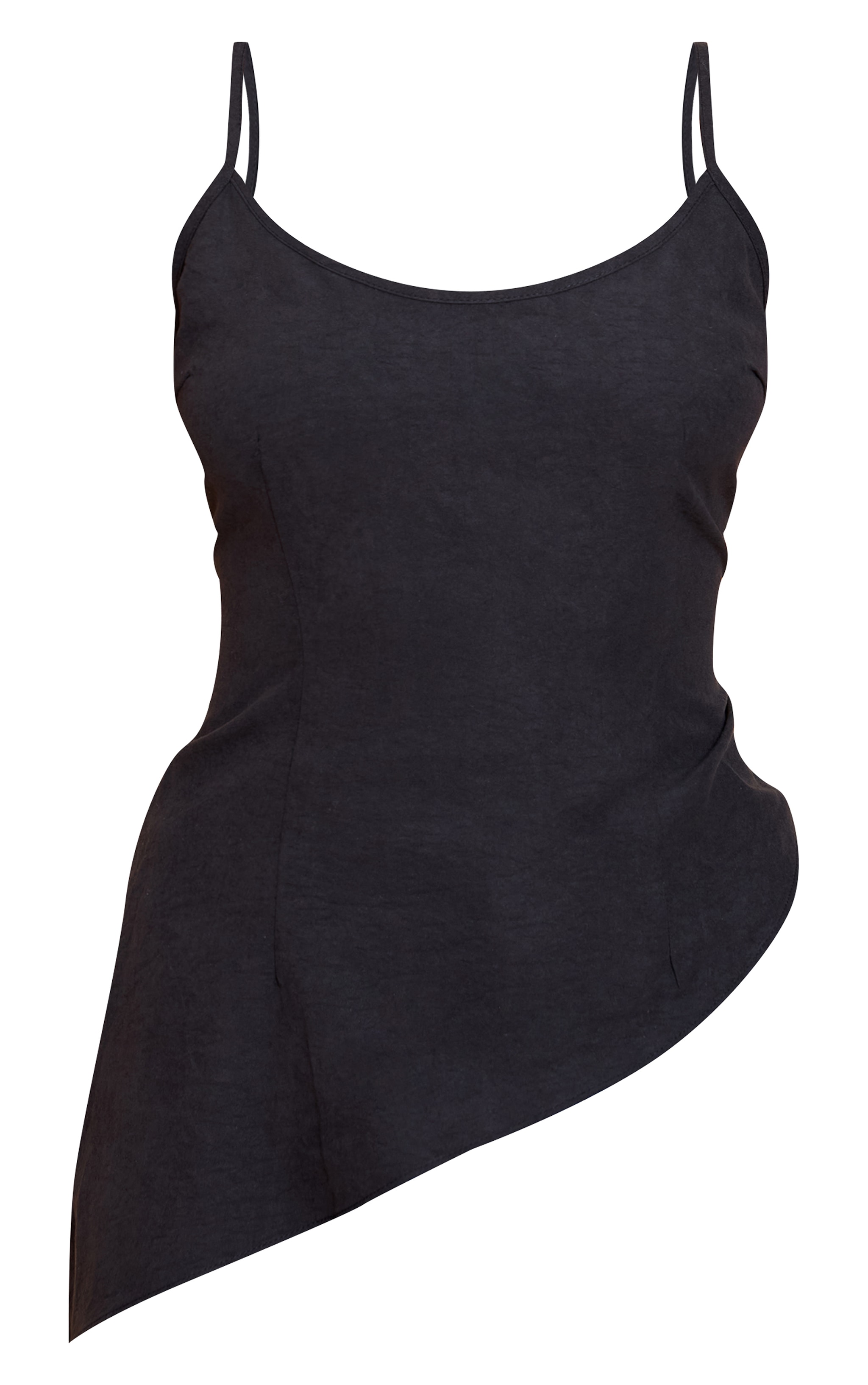 Black Peach Skin Asymmetric Cami image 5