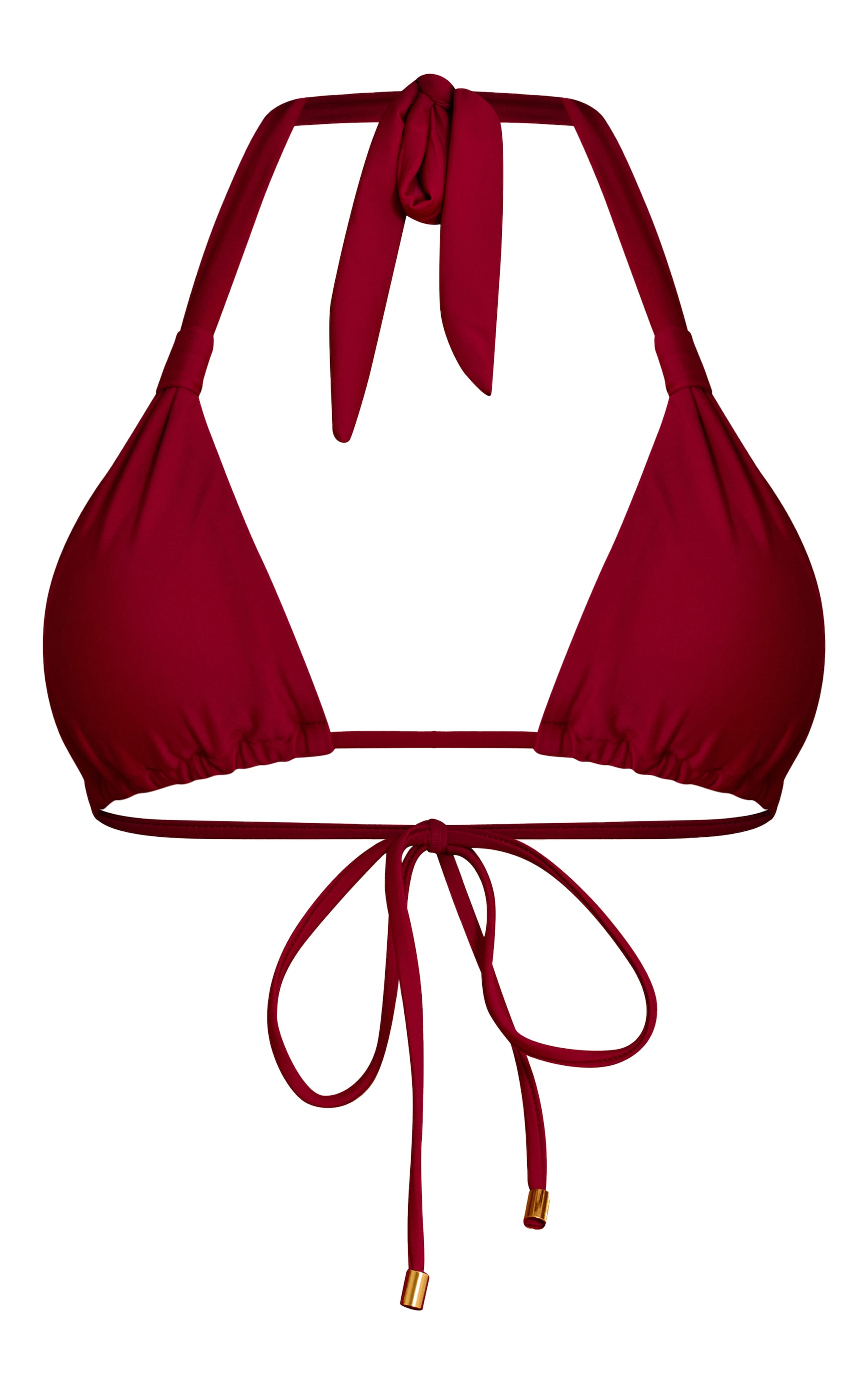 Magenta Knot Detail Padded Triangle Bikini Top image 5