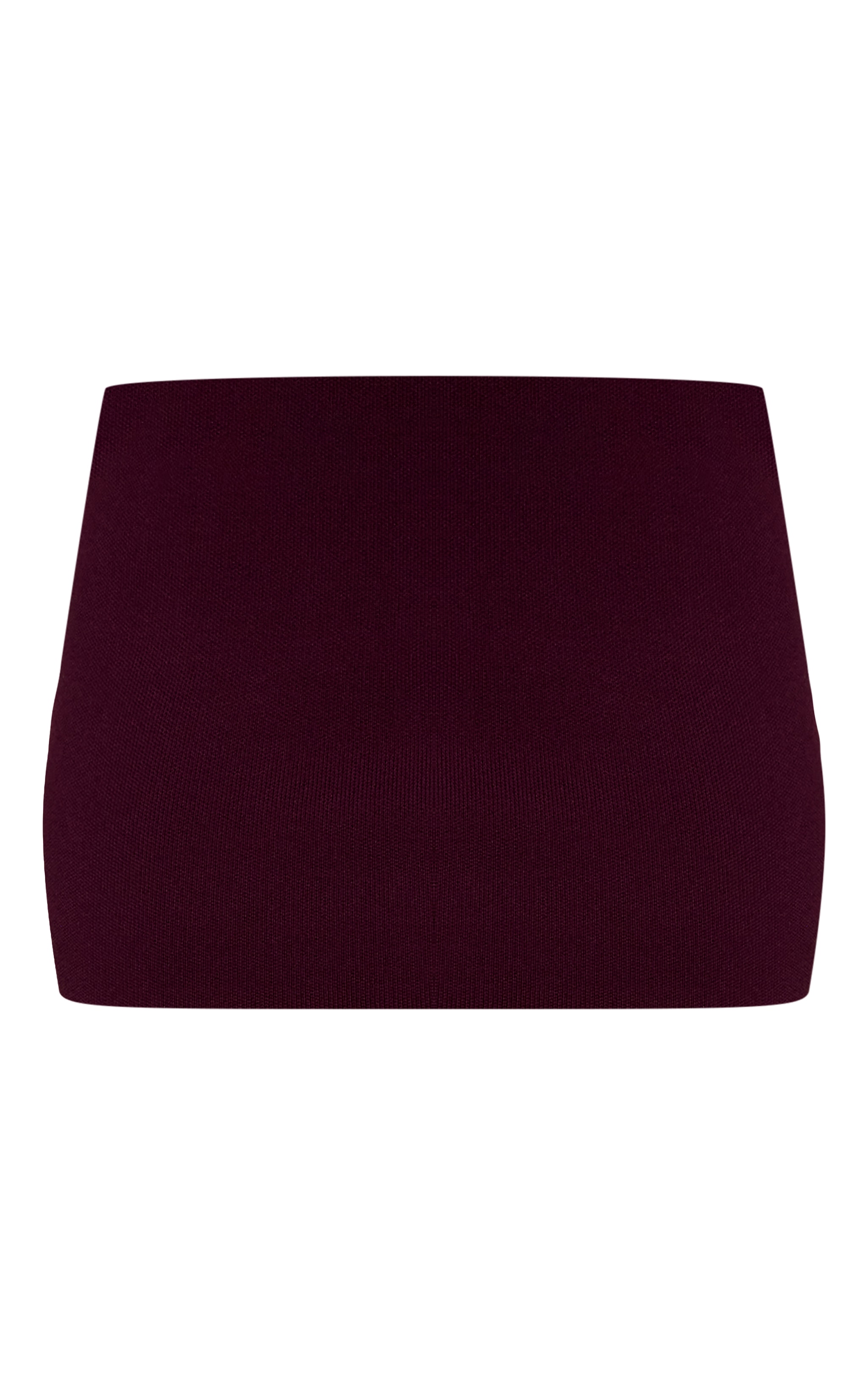 Burgundy Compact Knit Mini Skirt  image 6