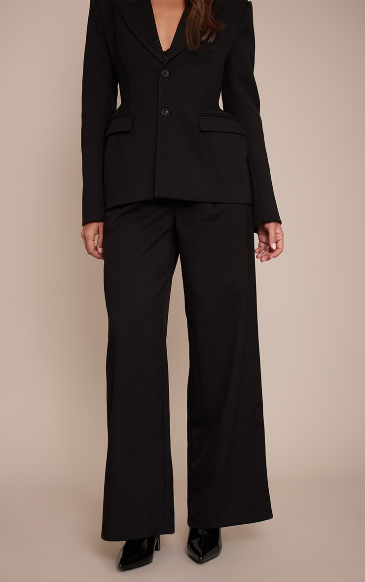 Pantalon de tailleur droit tissé noir image 2