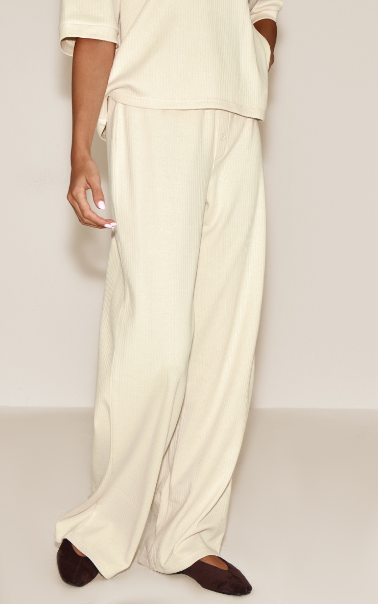 Butter Cream Button Wide Leg Pant image 2