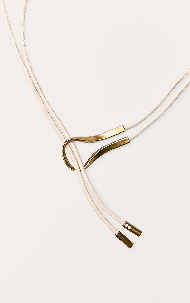 Cream Rope Belt With Gold Hardware image 3