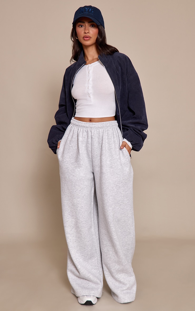 Petite Ash Grey Super Wide Leg Joggers