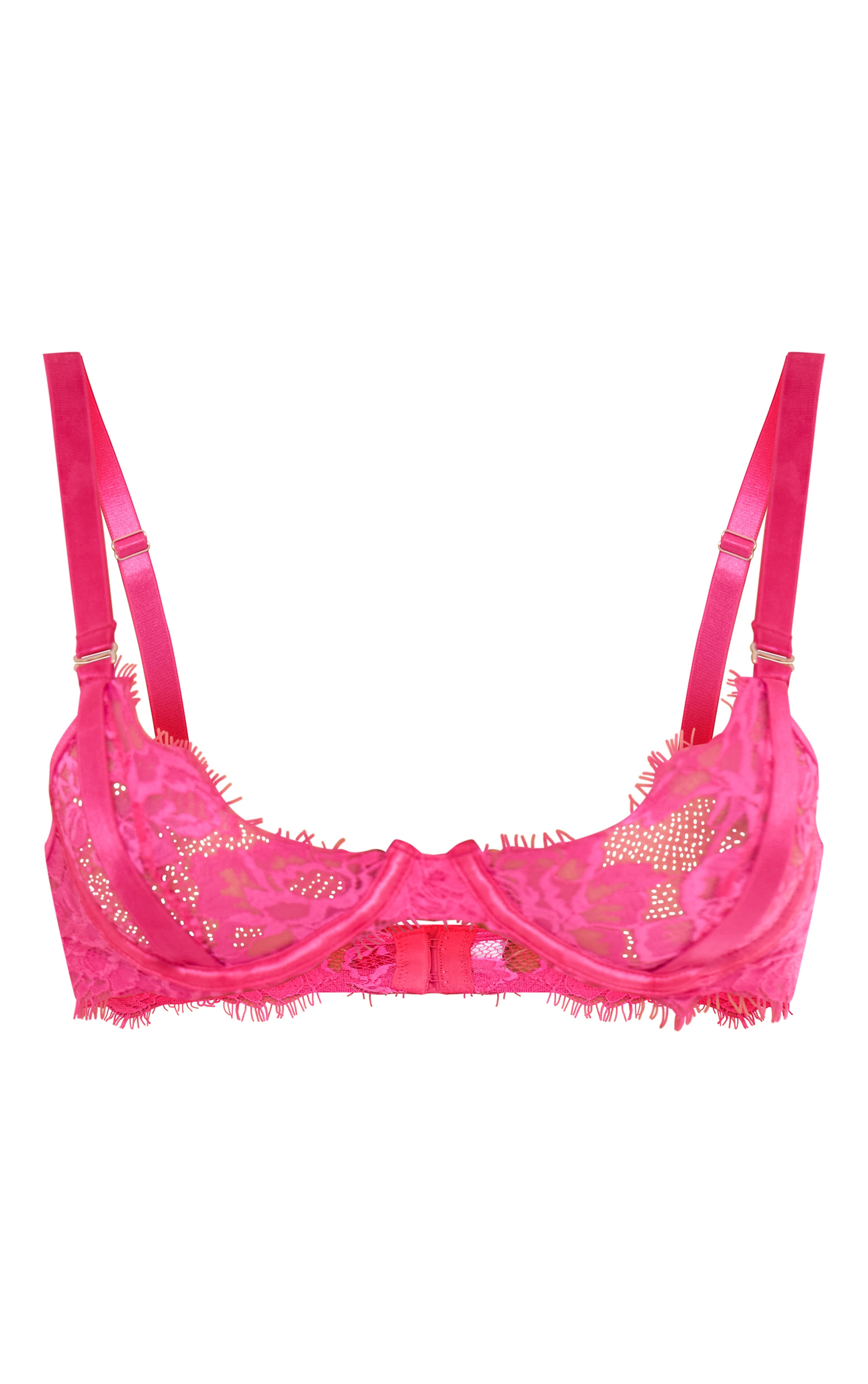 Pink Eyelash Lace Underwired Bra image 1