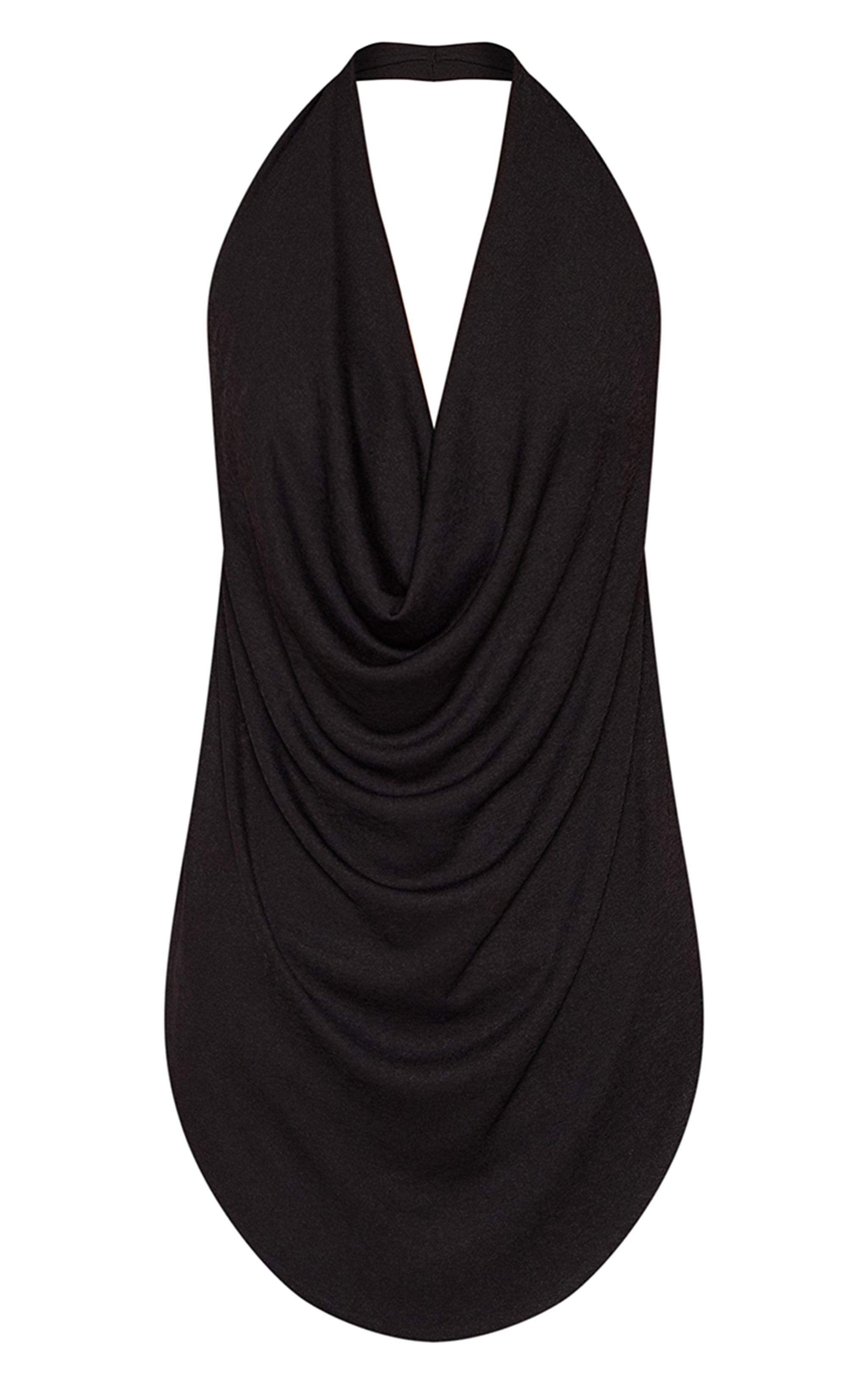 Black Burnout Mesh Extremem Cowl Neck Longline Top  image 5