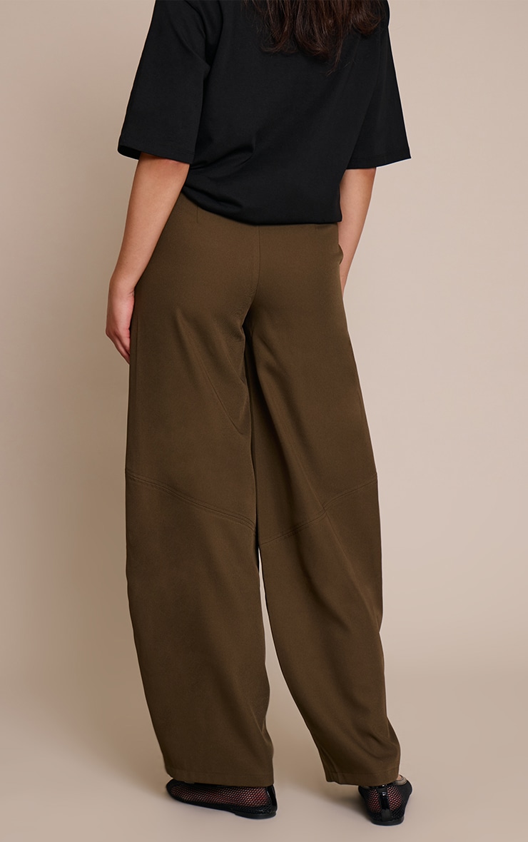 Dark Khaki Seam Detail Woven Balloon Pants image 3