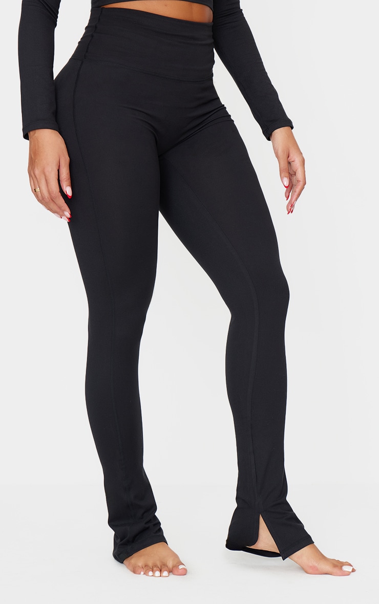Shape Black Sculpt High Waist Side Split Leggings Shape PrettyLittleThing CA