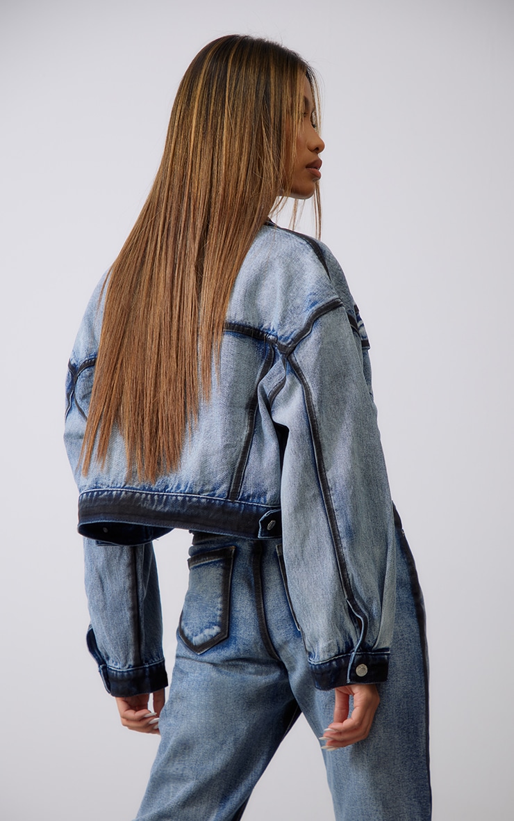 Cropped denim jacket shop pretty little thing
