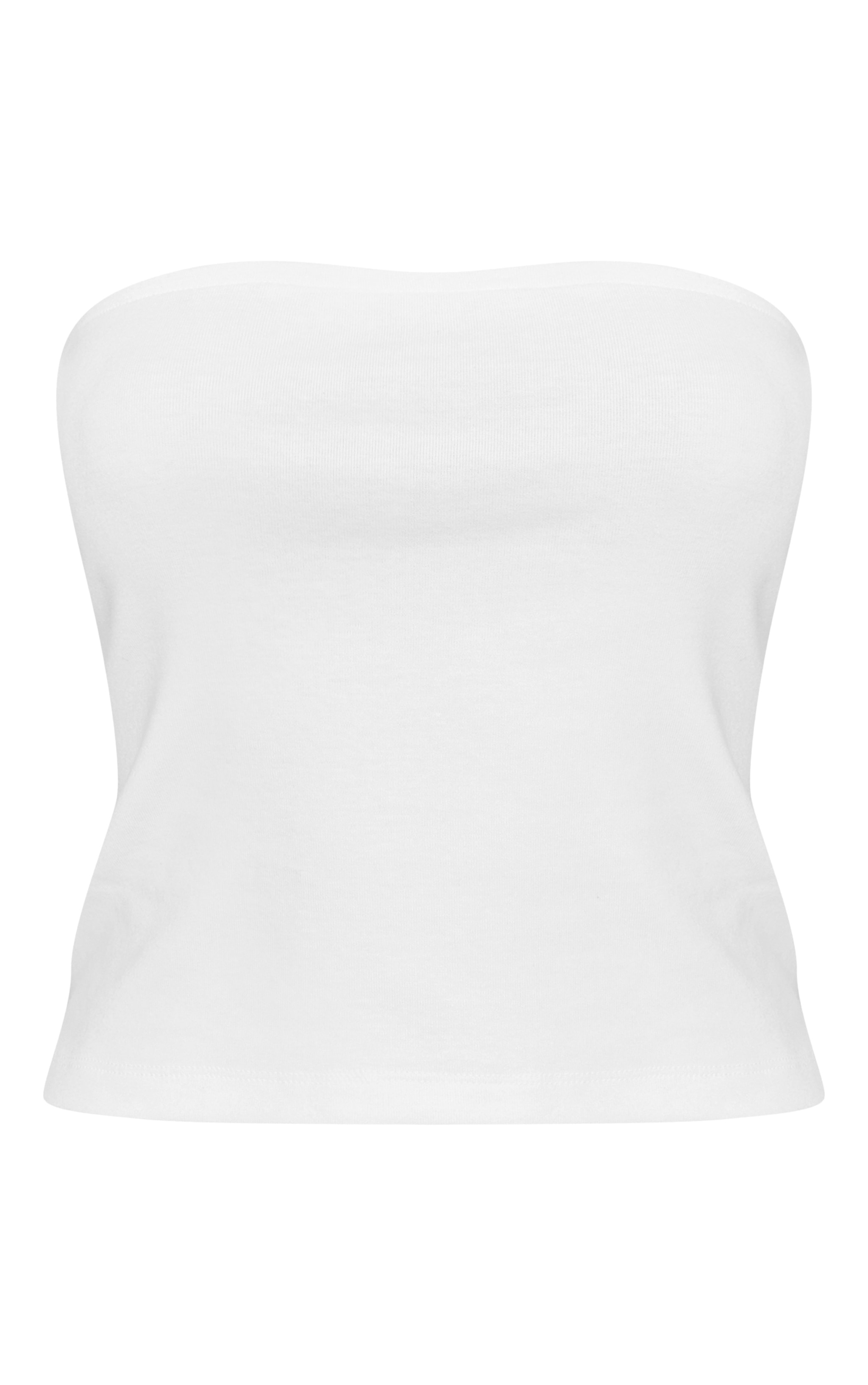  Petite Cream Modal Ribbed Pull On Bandeau Top image 5