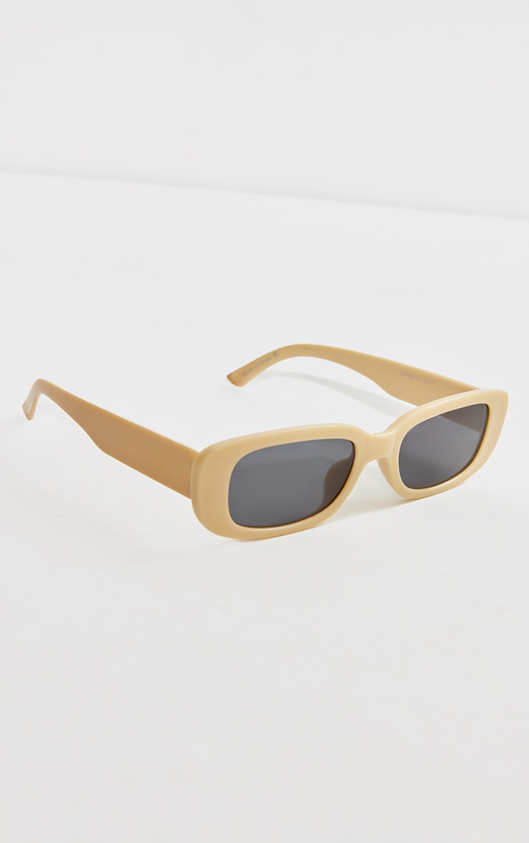 Yellow Slim Rectangular Sunglasses image 2