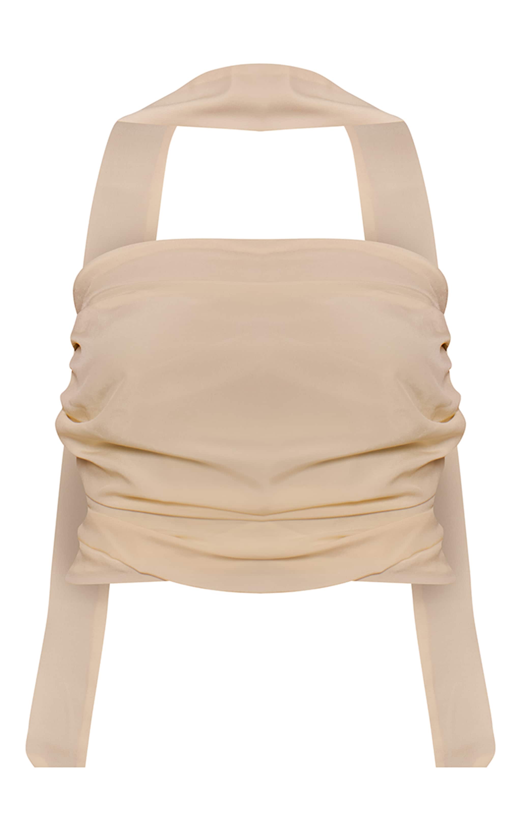 Cream Chiffon Bandeau Scarf Detail Top image 5