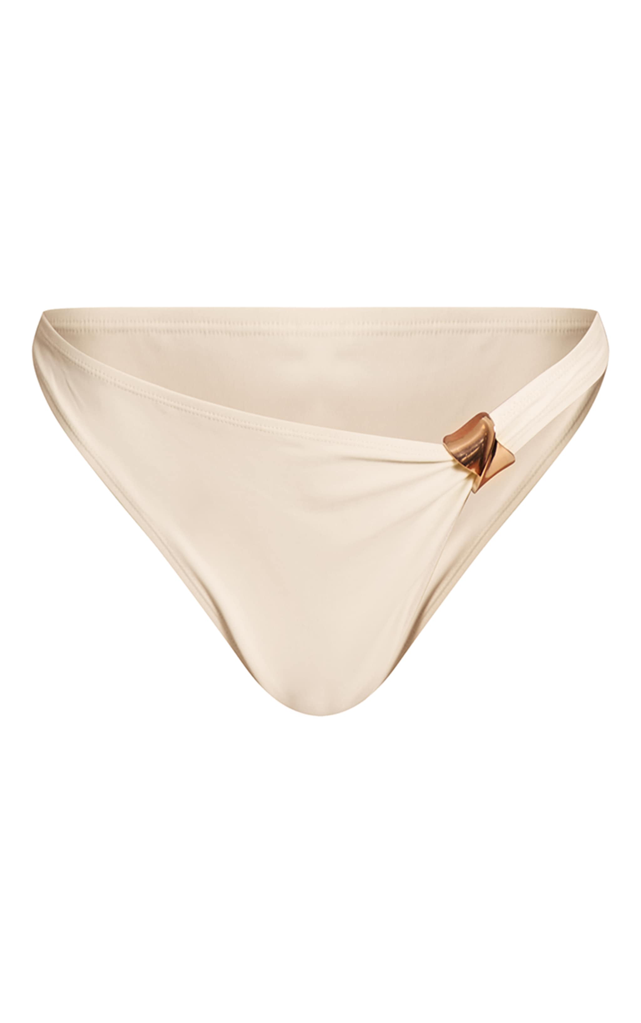 Cream Gold Trim Tanga Bikini Bottoms image 5