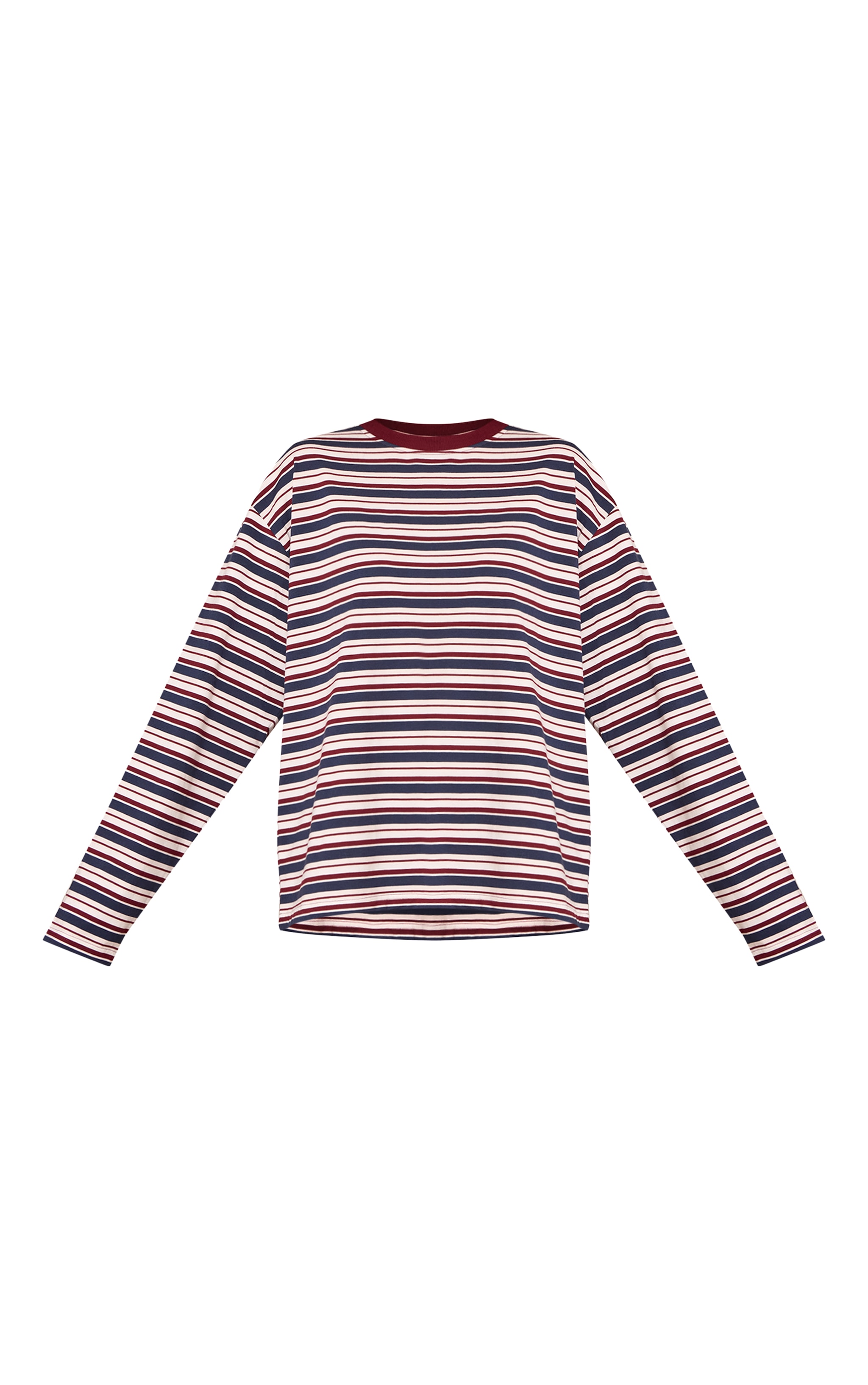 Burgundy Striped Long Sleeved Top image 5