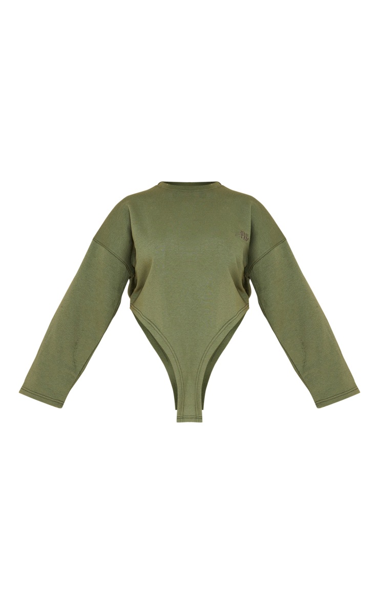 Shape Khaki Prettylittlething Dipped Hem Sweater image 5