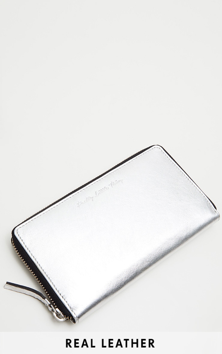 Silver Leather Purse Accessories PrettyLittleThing