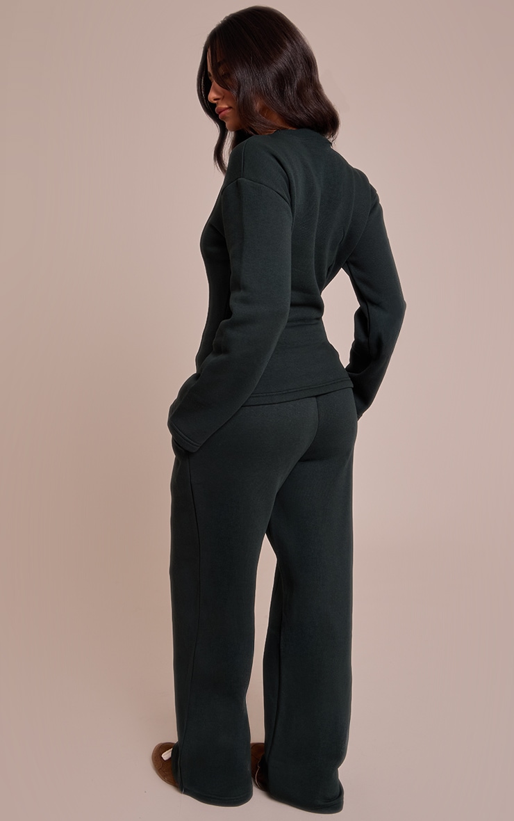 Petite Hunter Green Wide Leg Sweatpant image 3