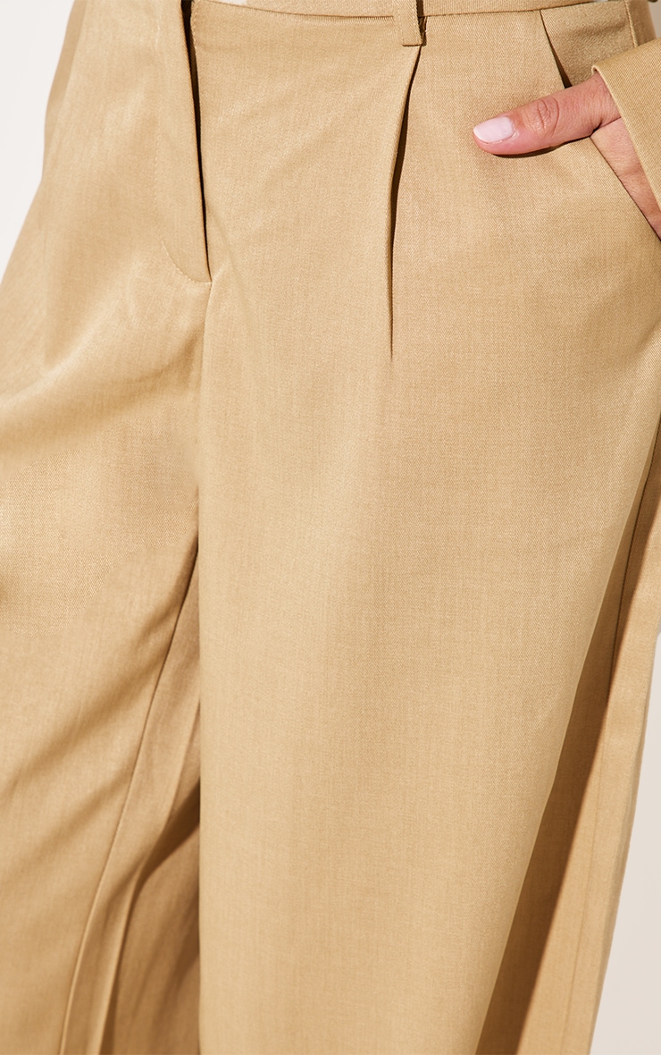 Pantalon de tailleur large tissé sable image 4