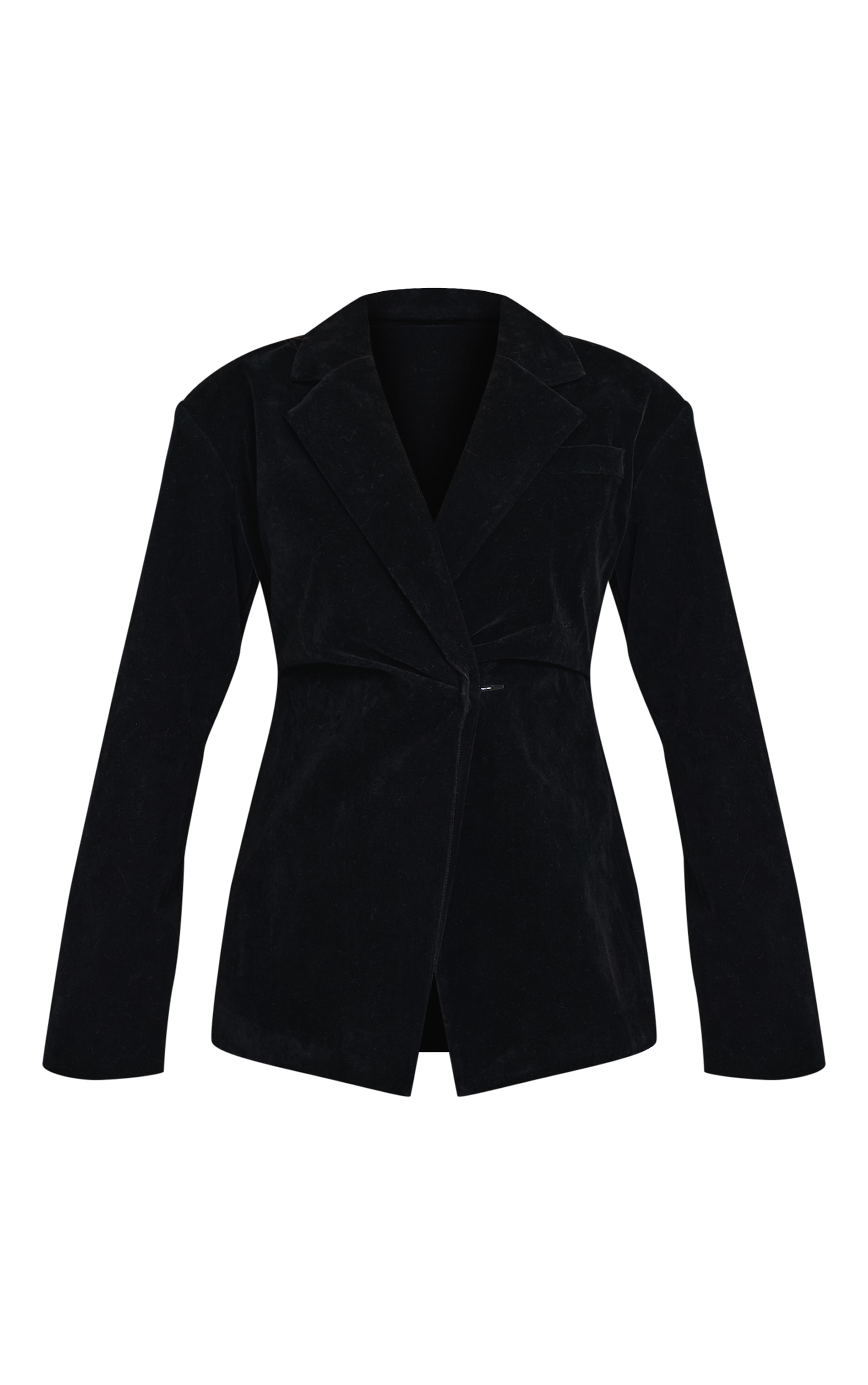 Blazer en suédine noire à taille cintrée image 5
