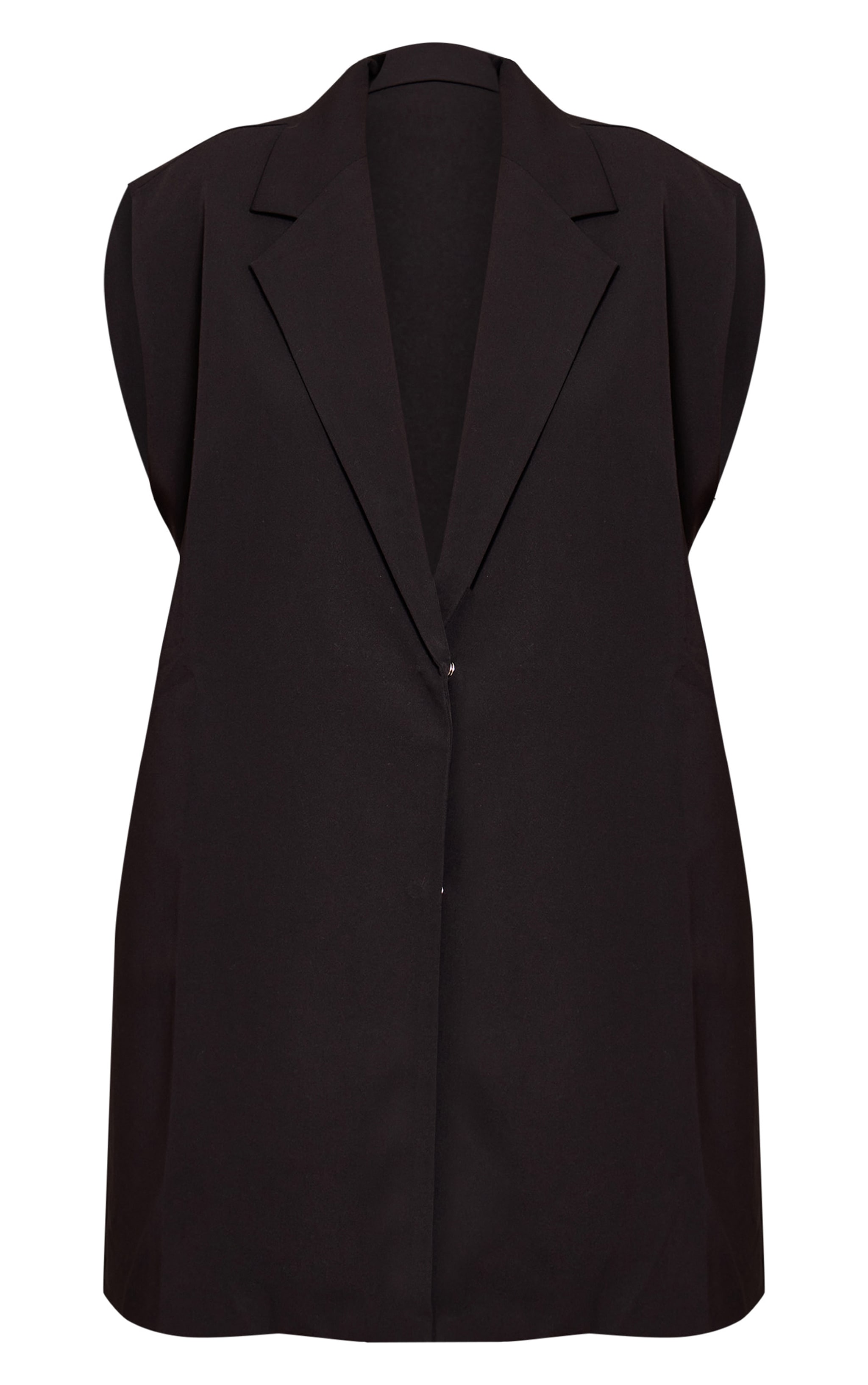 Black Woven Tailored Waist Coat Dress image 5