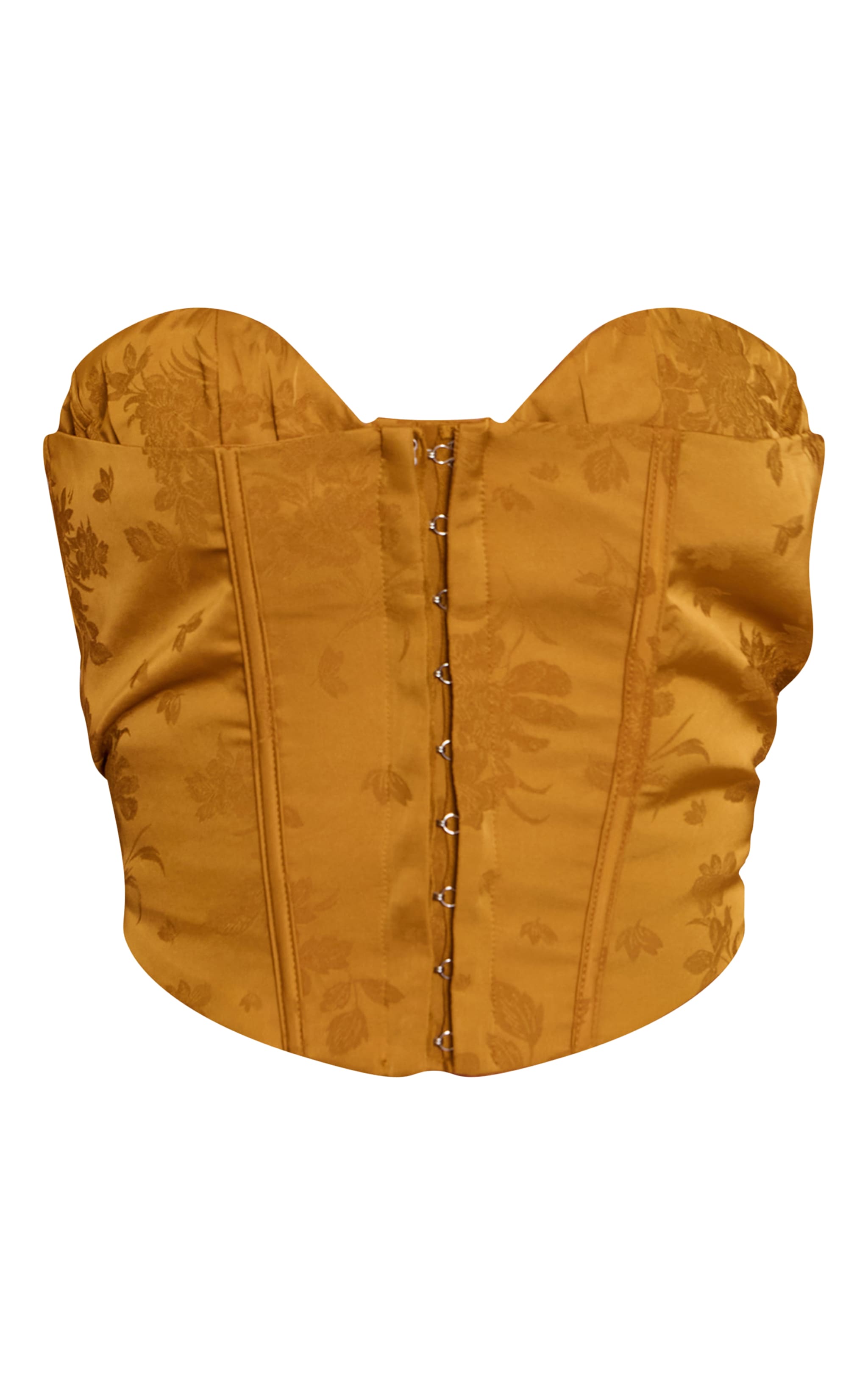 Golden Olive Jacquard Hook And Eye Corset image 5