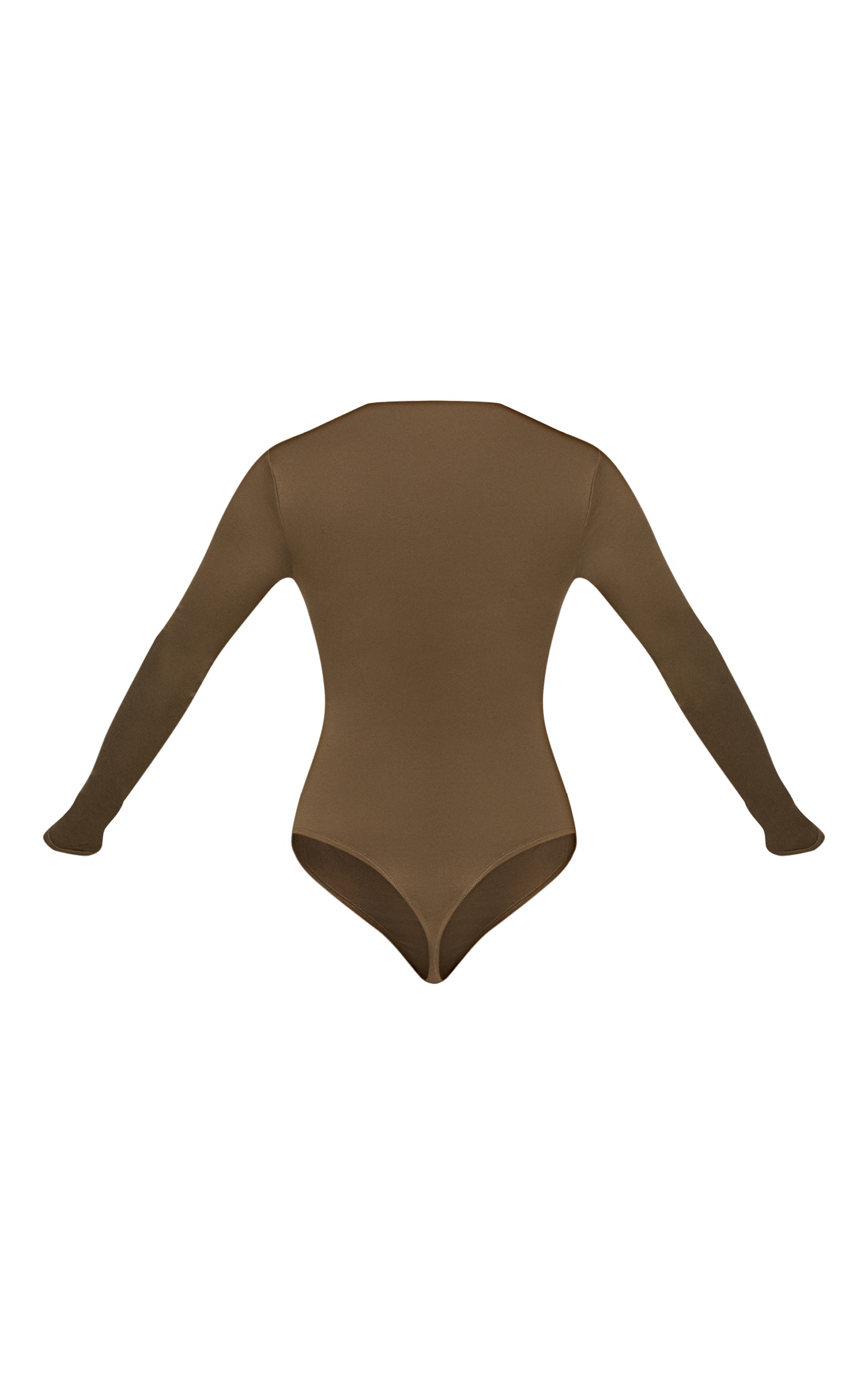 Khaki Soft Touch Ruched Front Detail Long Sleeve Bodysuit  image 6