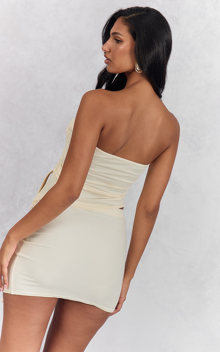 Cream Matte Touch Ruched Side Bandeau image 2