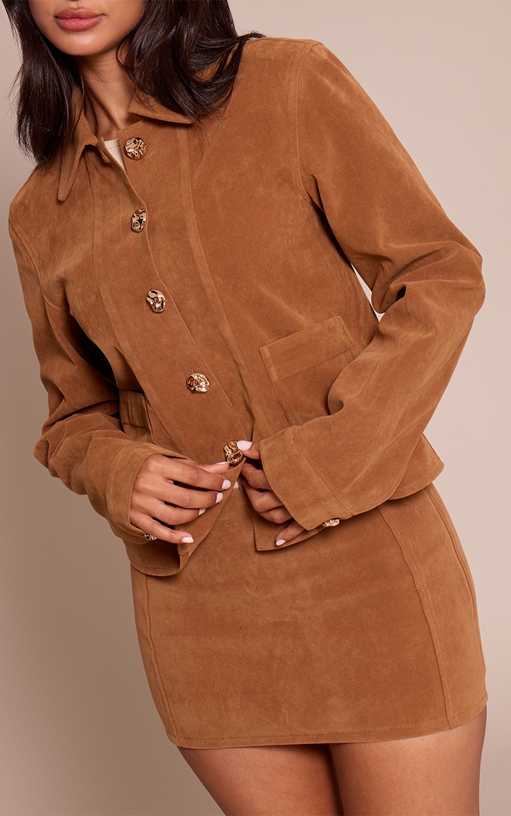 Petite Tan Suede Mini Skirt  image 2
