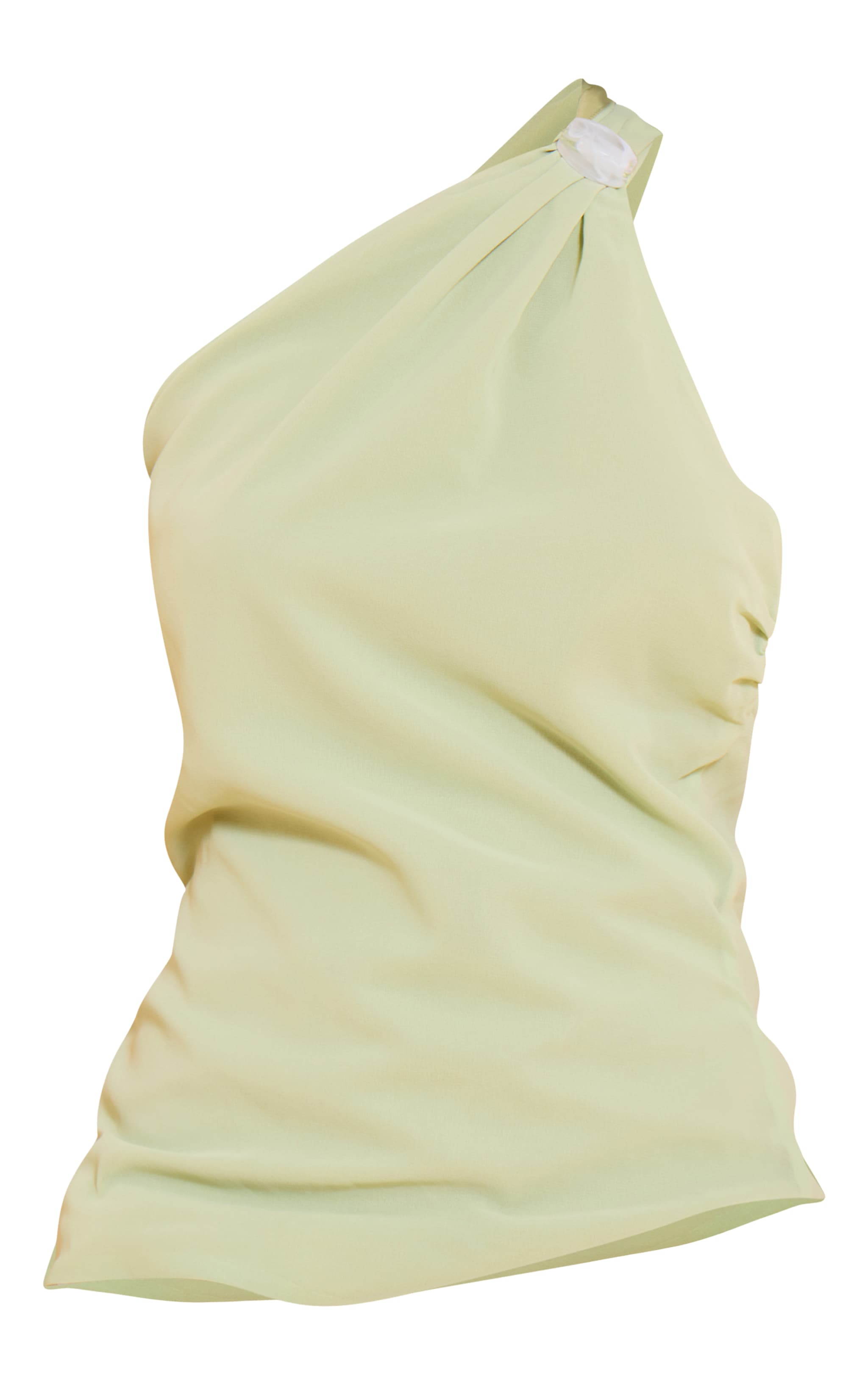 Petite Green Trim Detail Halterneck Top image 5