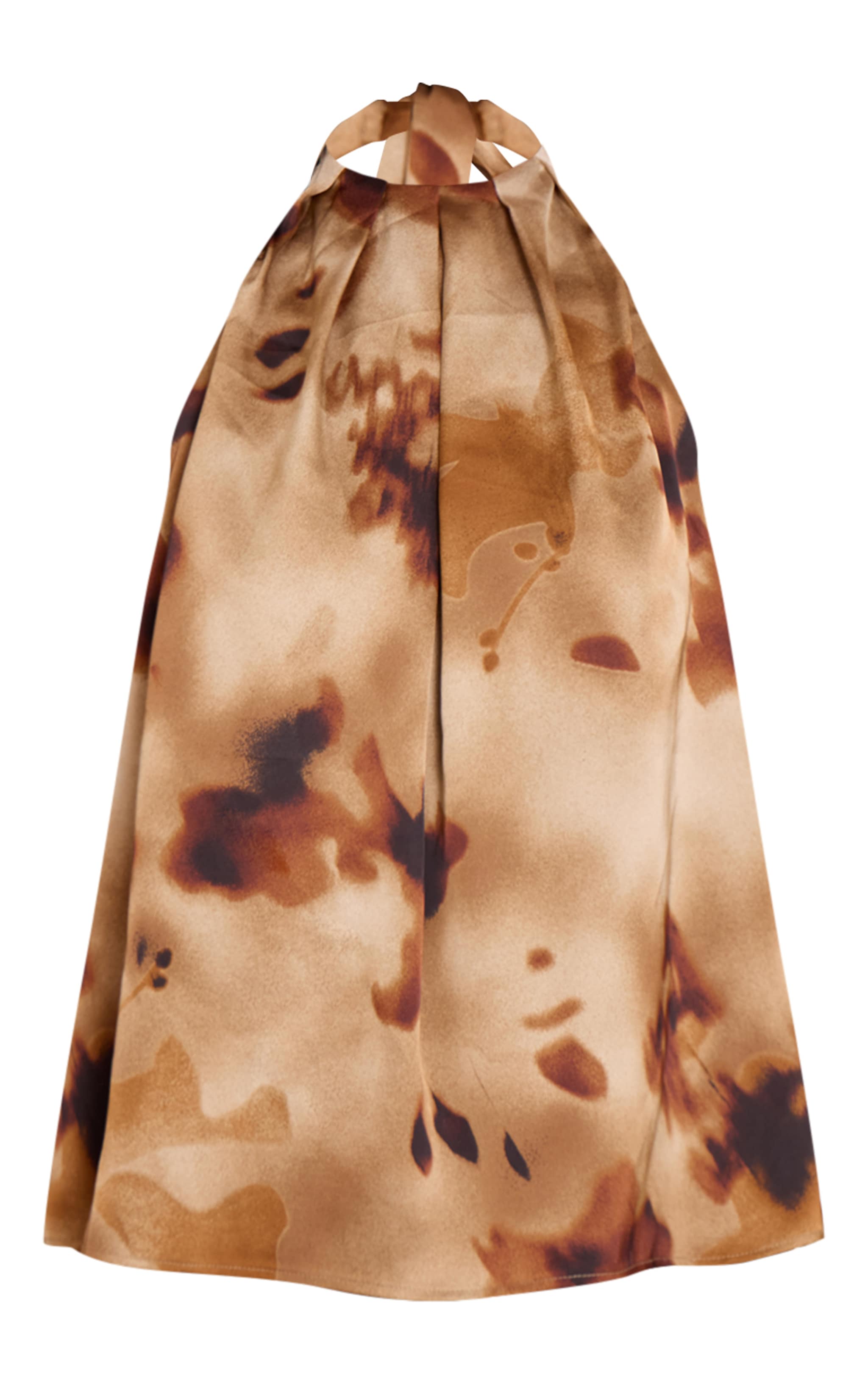 Petite Printed Pleat Detail Tie Back Top image 5