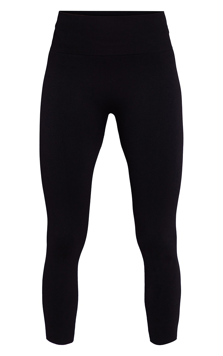 Legging de sport basique noir profond sans coutures à taille haute image 5