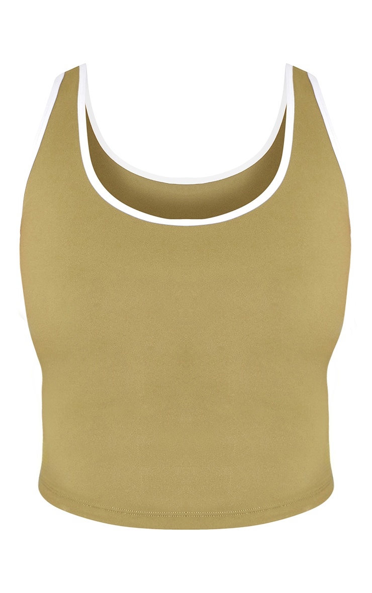SHAPE OLIVE ACTIVE CONTRAST BINDING LONGLINE TOP image 5