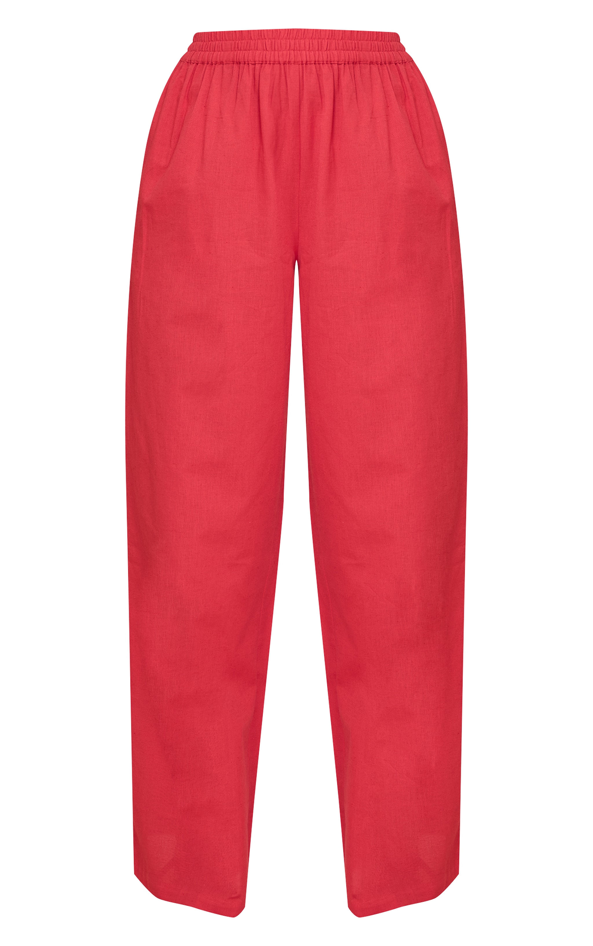 Tomato Red Floaty Wide Leg Pants image 5
