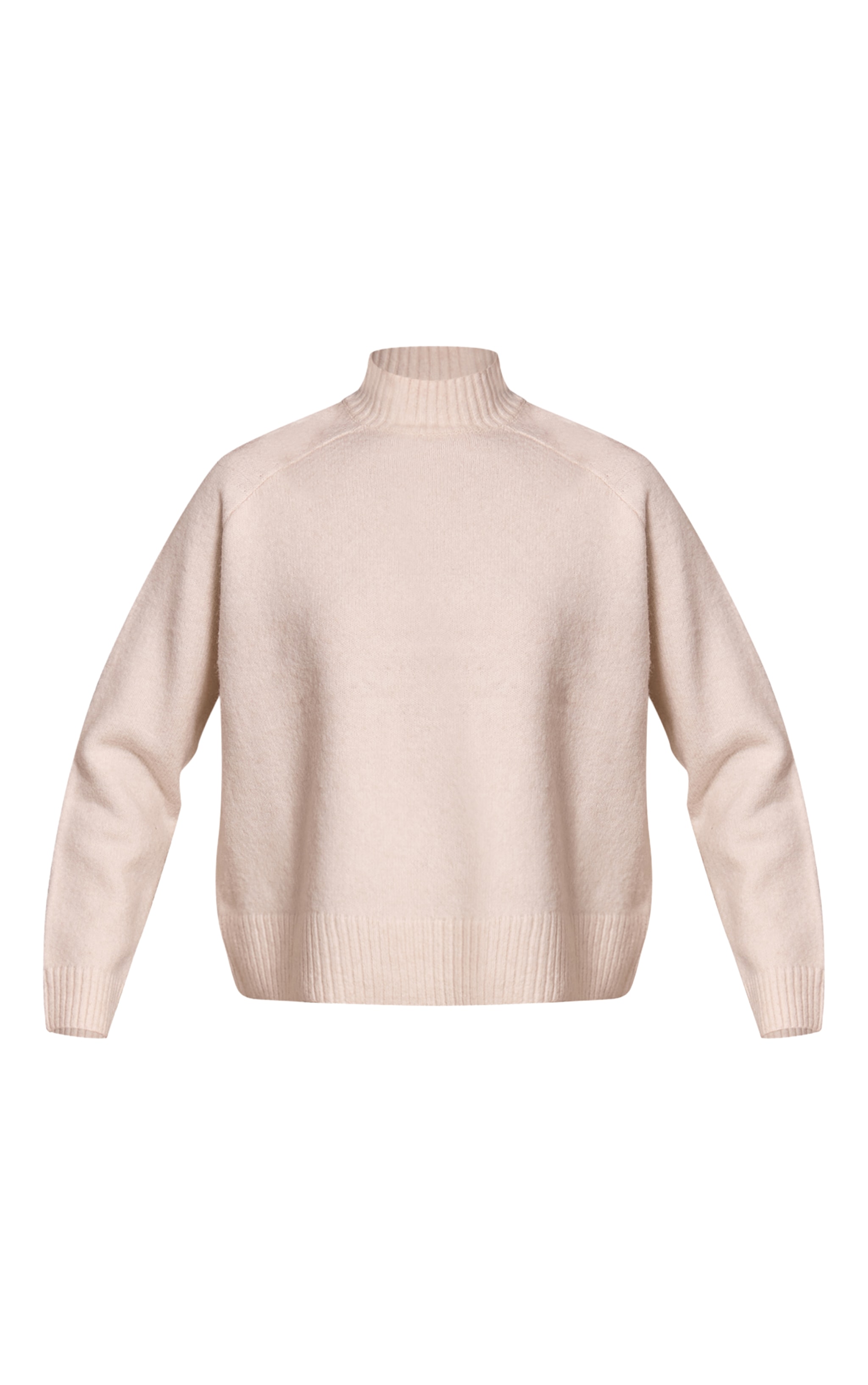 Tall Cream Knit Oversized Polo Neck Sweater image 5