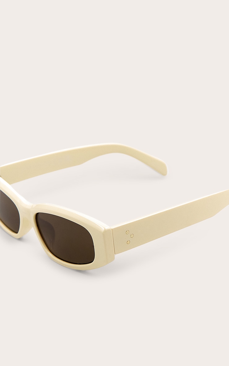 Cream Cat Eye Slim Sunglasses image 4