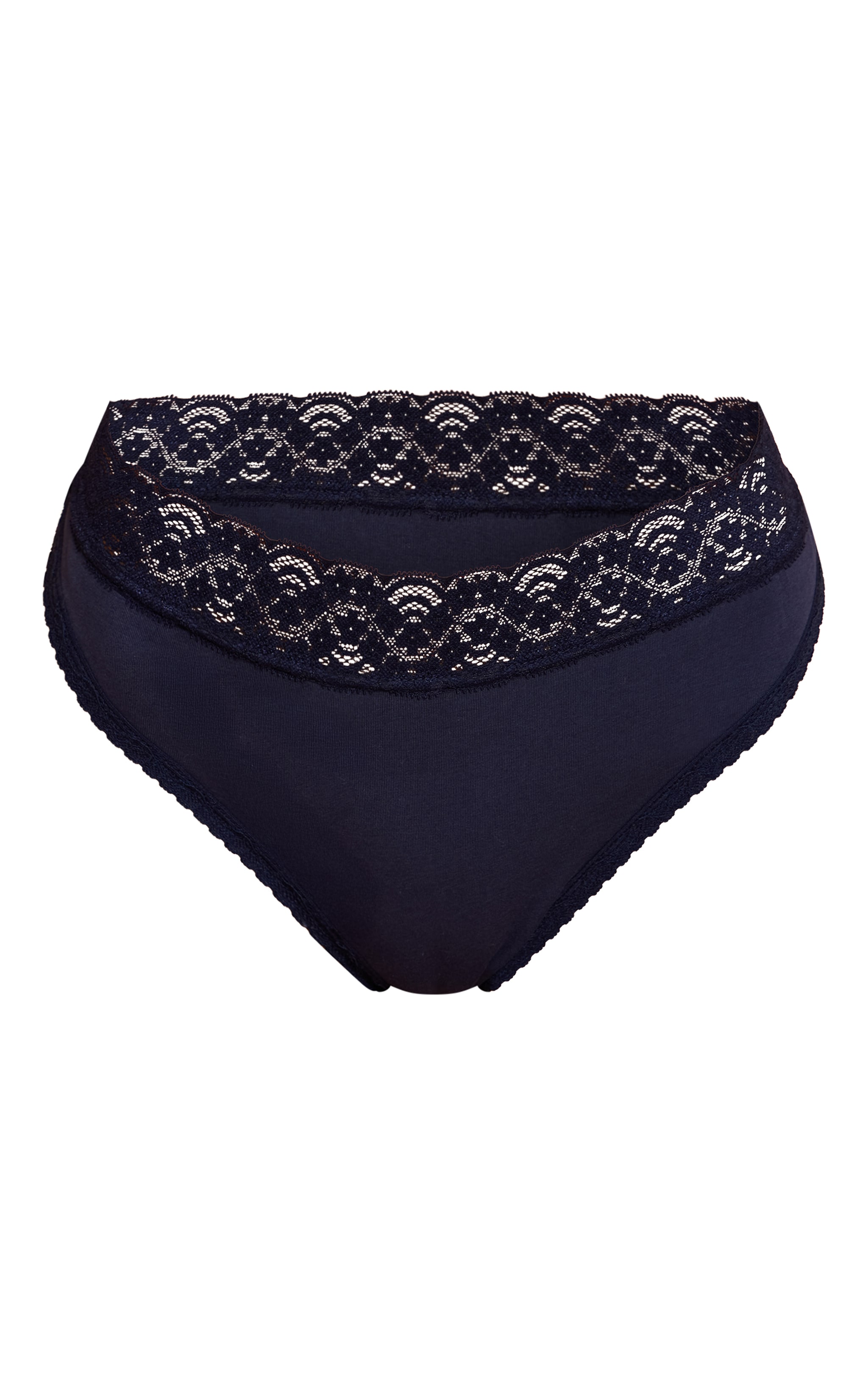 Culotte brésilienne bleu marine à bordures en dentelle image 5