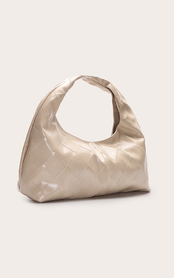 Cream Oversized Weave Large Tote Bag image 3