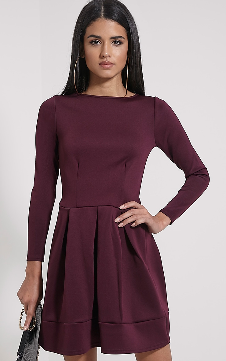 box pleat long dress