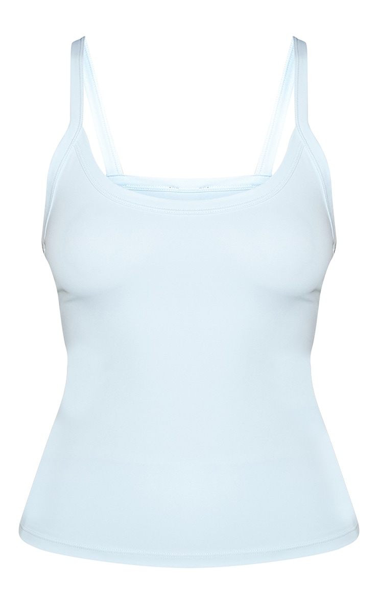 Baby Blue Sculpt Strappy Gym Vest image 5