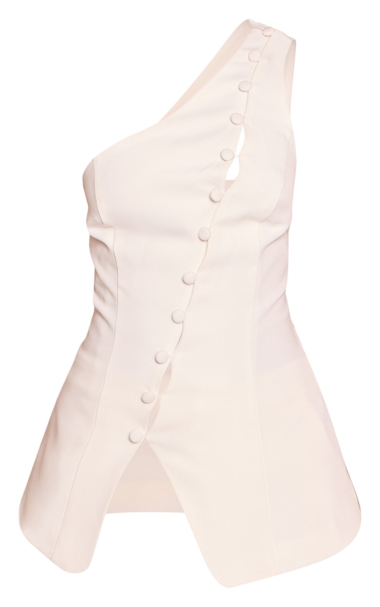 Petite White Button Through Neckline Tailored Woven Vest  image 5
