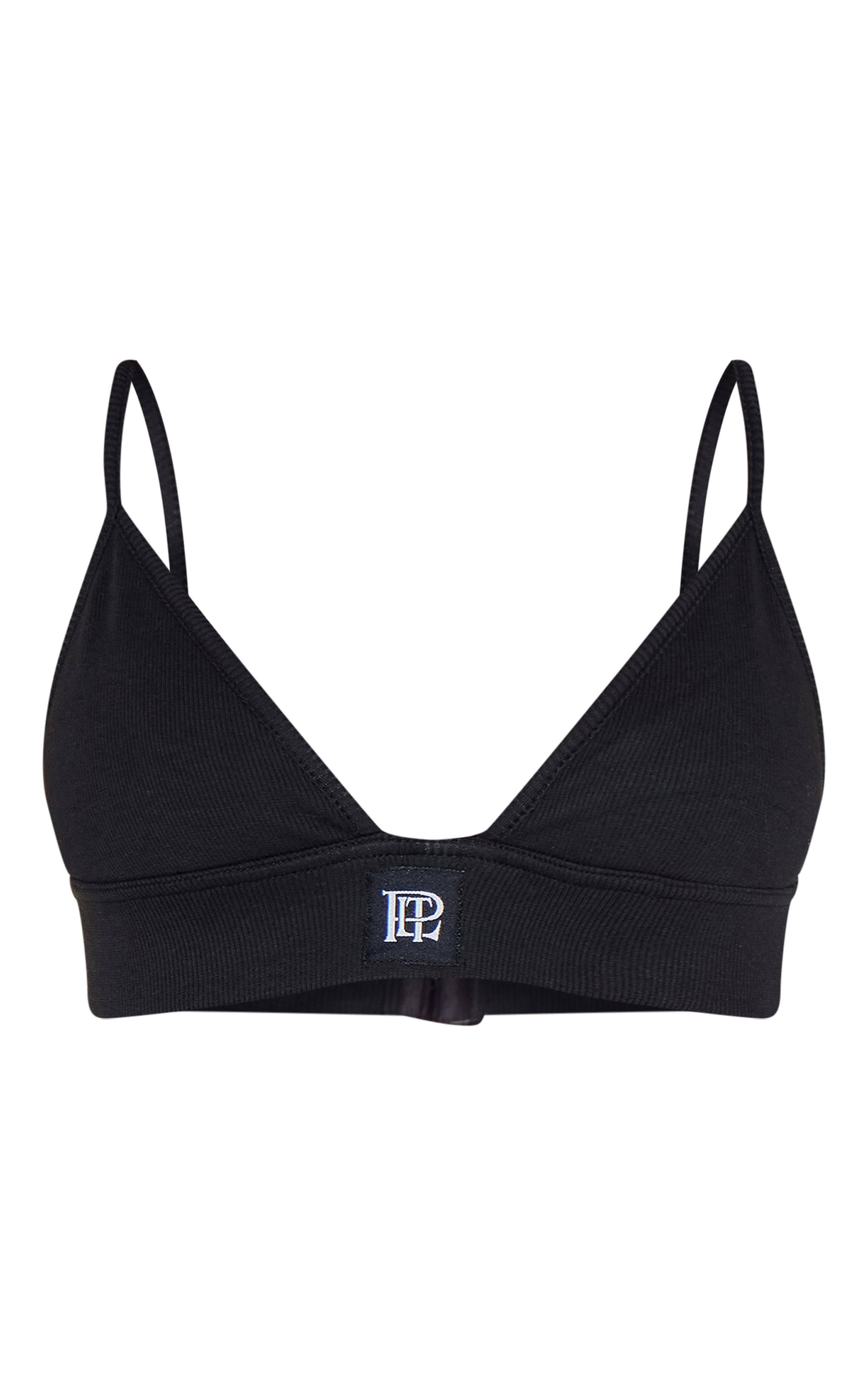 PrettyLittleThing Black Sleep Tonal Elastic Bra image 5