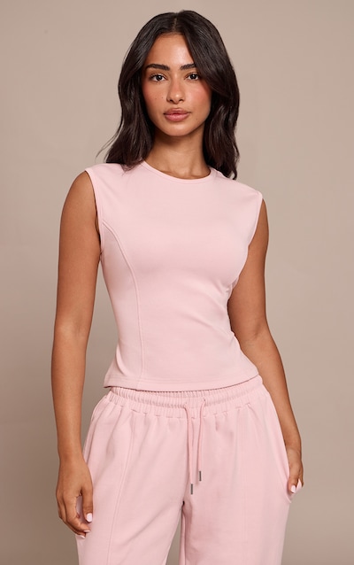 Petite Pink Interlock Cinched Waist Top