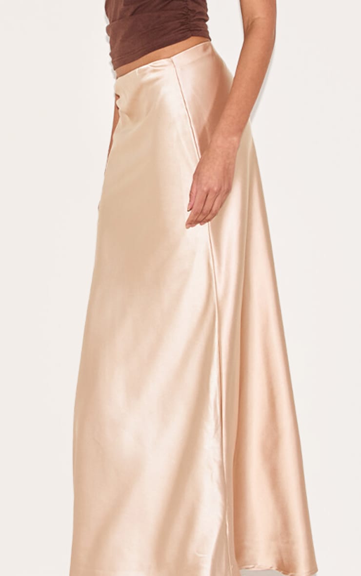 Champagne Satin Floaty Maxi Skirt image 4