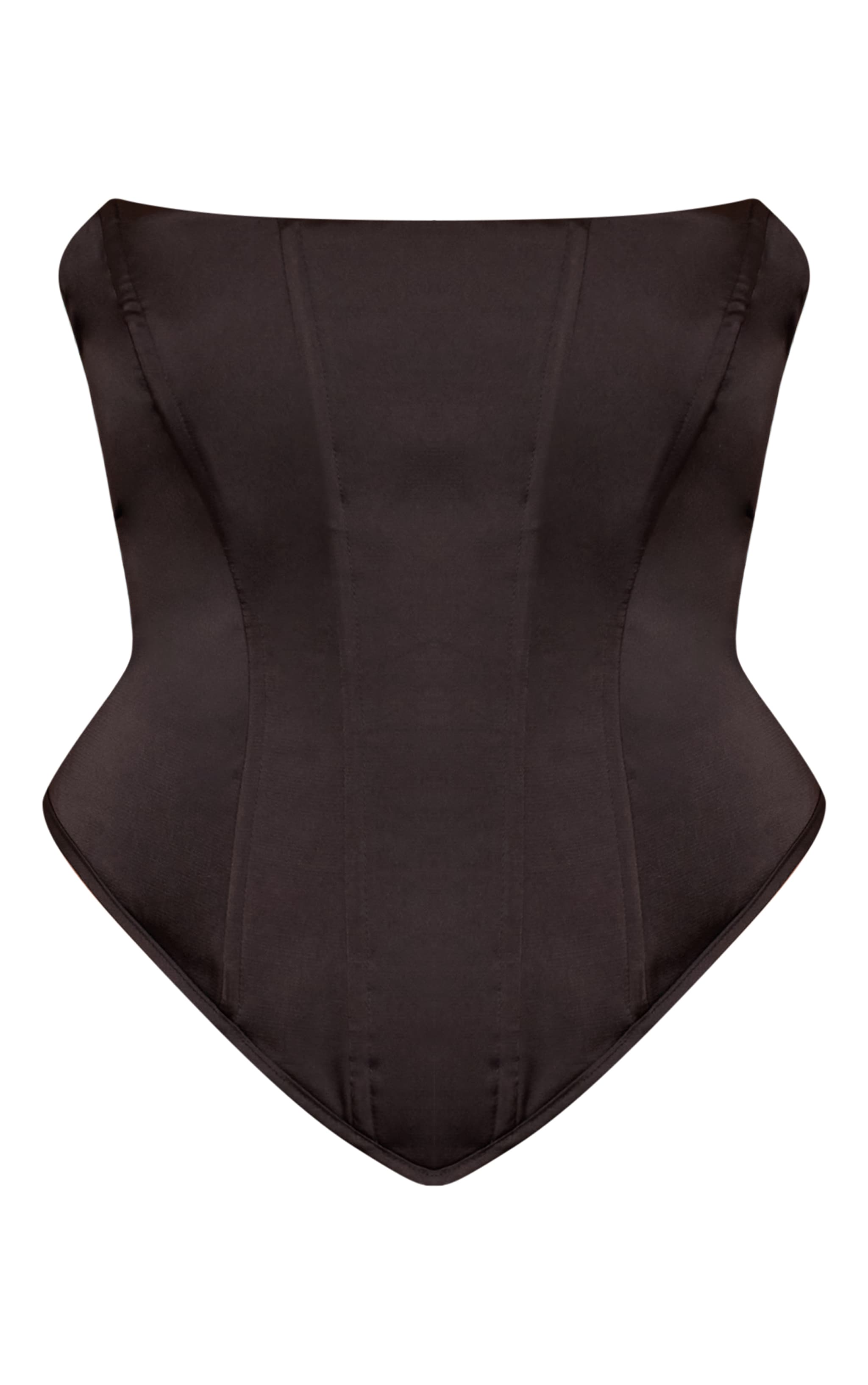 Plus Black Satin Lace Trim Corset image 5