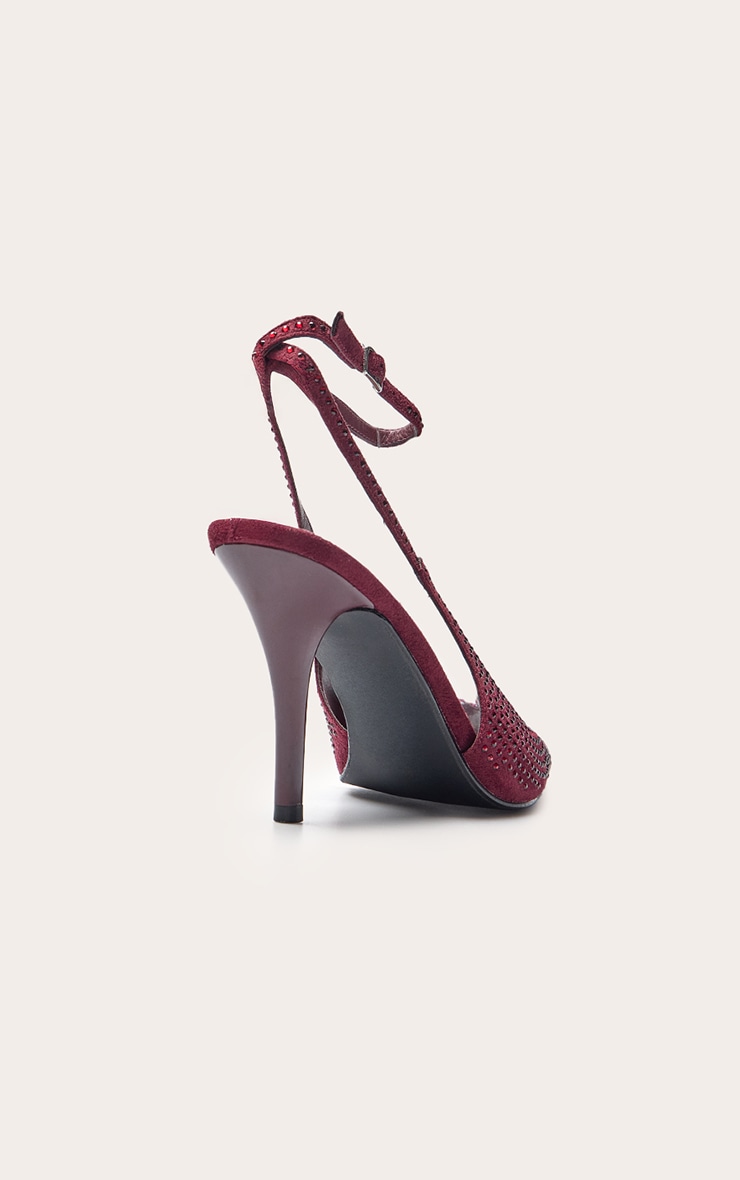 Burgundy Hotfix Heeled Sandal image 4