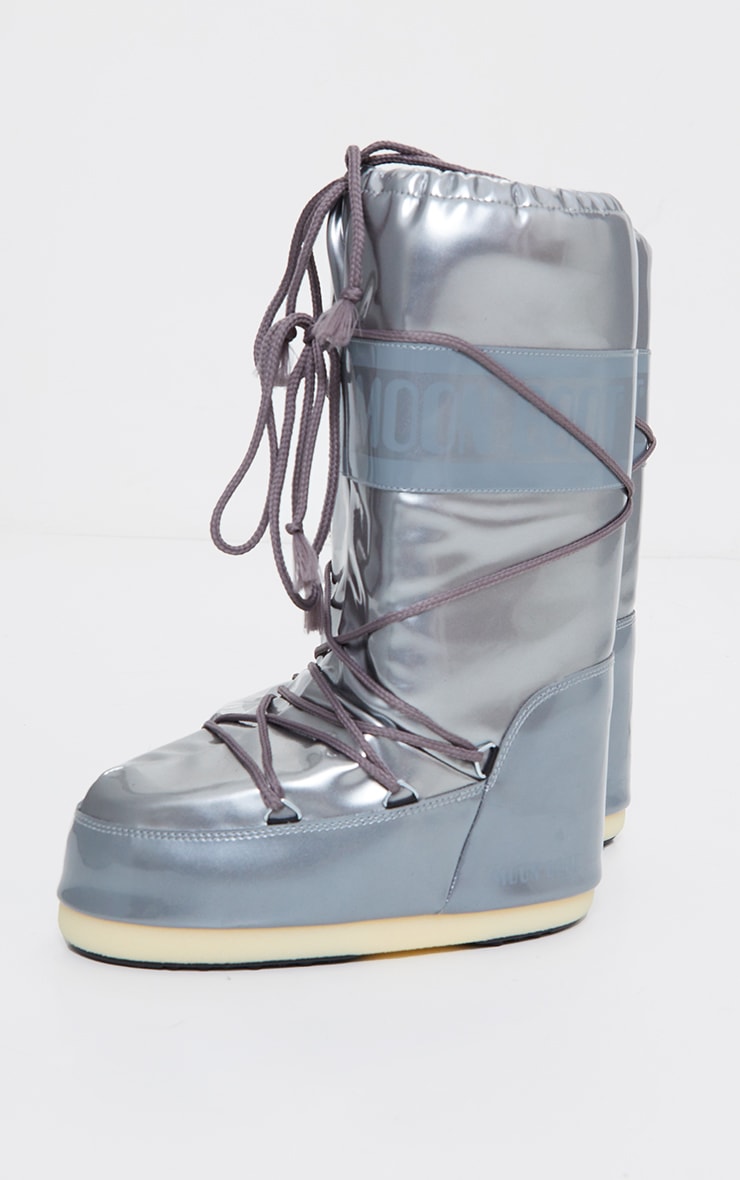 MOON BOOT Silver Vinyl Metallic image 4